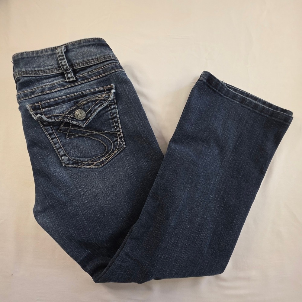 Silver Jeans Bootcut Suki Surplus‎ Mid Rise Dark Wash 32x32 Stretch Denim